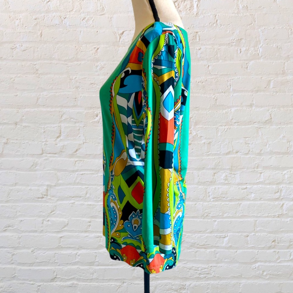 EROW COLORFUL PRINT 3/4 SLEEVE TOP - Picture 3 of 6
